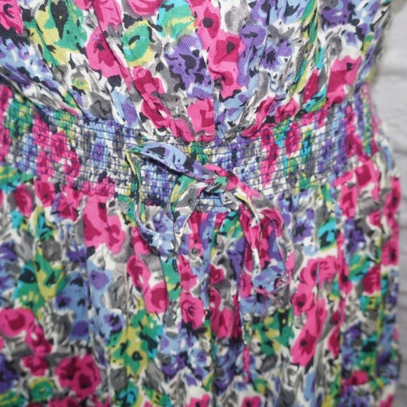 Vintage 90s Ditzy Floral Strapless Romper Medium - Picture 5 of 10